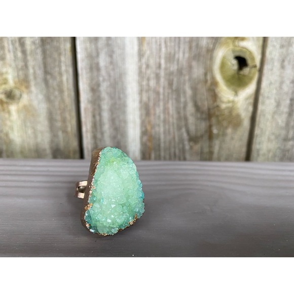 Jewelry - Gemstone turquoise gold adjustable ring